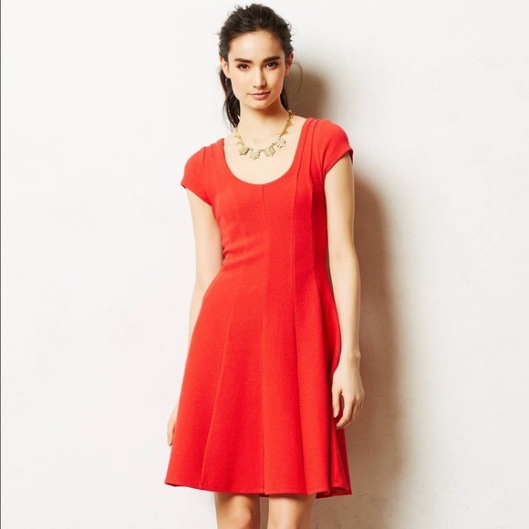 Anthropologie Dresses & Skirts - Maeve | Red/Orange Skater Style Dress XS